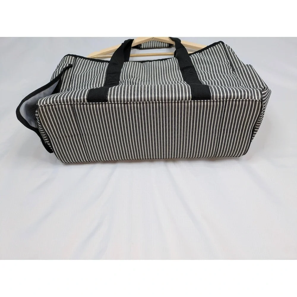 DO DO PET Soft Sided Pet Carrier Dog Cat Travel Bag Black Stripe Medium